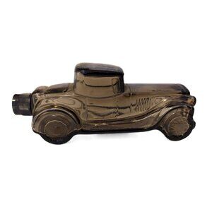 Vintage Avon Car Cologne Bottle Brown Glass Sterling Six Empty Decanter 7"